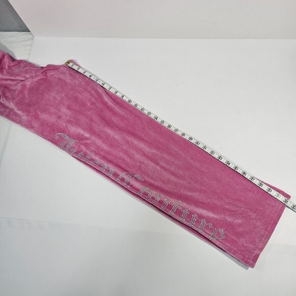 Juicy Couture Pink Studded Ribbed Velour 2pc Lounge Pajama Set Size Small - Picture 7 of 8